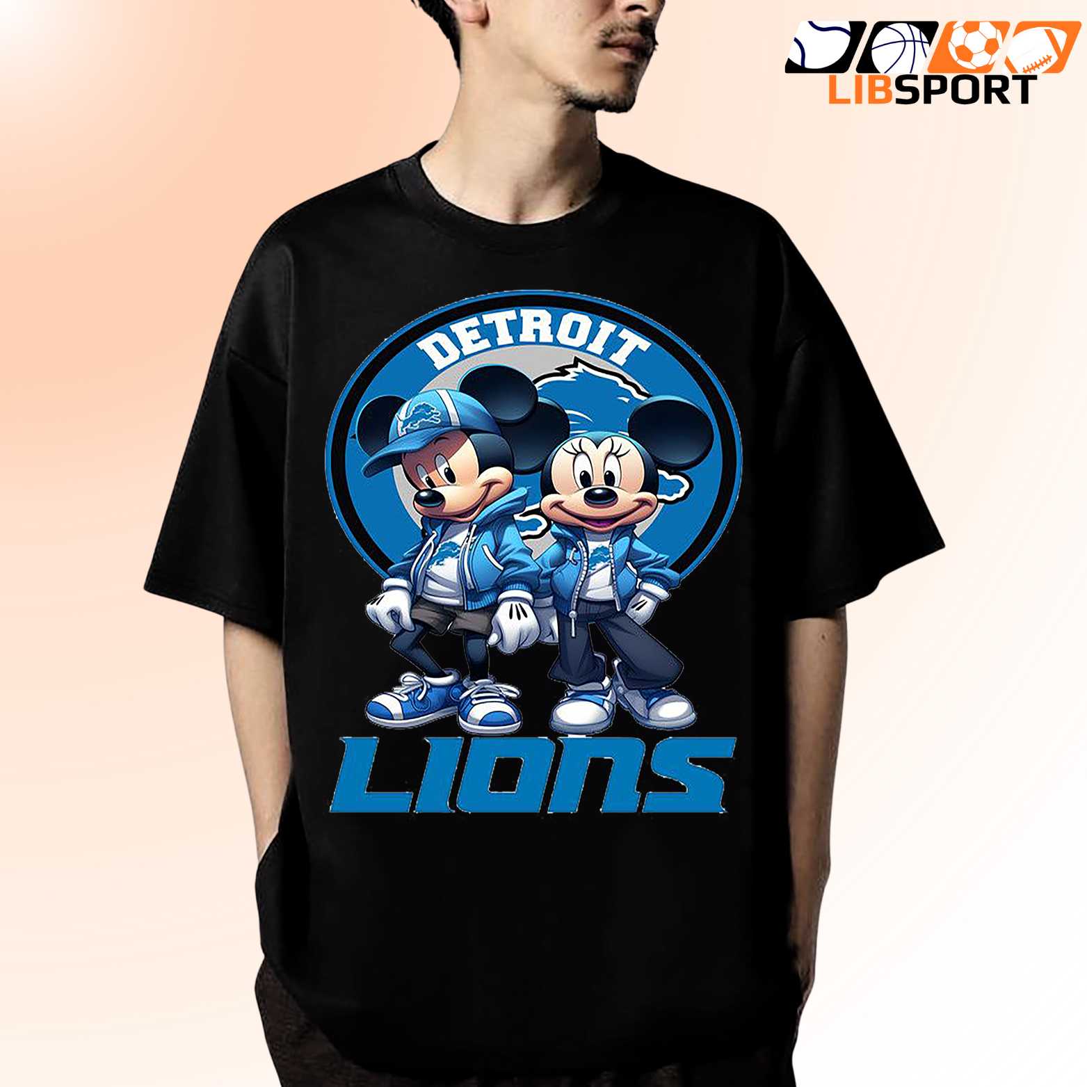 Detroit Lions Couple T-Shirt, Mickey Minnie Fan Tee, Nfl Team Shirt